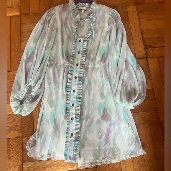 Ganni Micro Pleat Dress - Picture 7 of 8